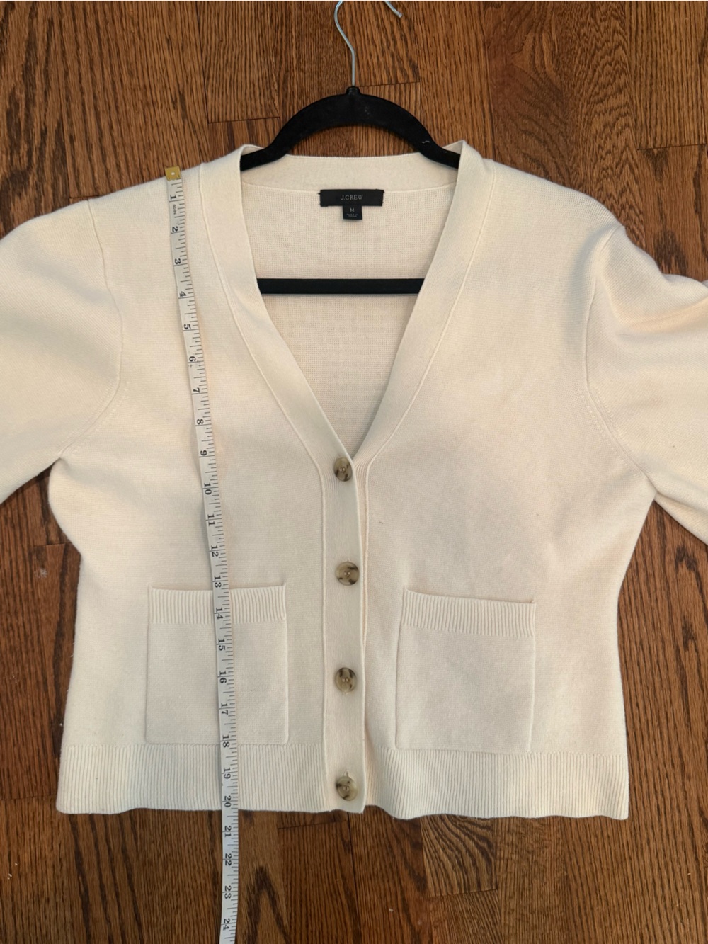 J. Crew Soft Cream V-Neck Button Front Cardigan - Picture 5 of 5